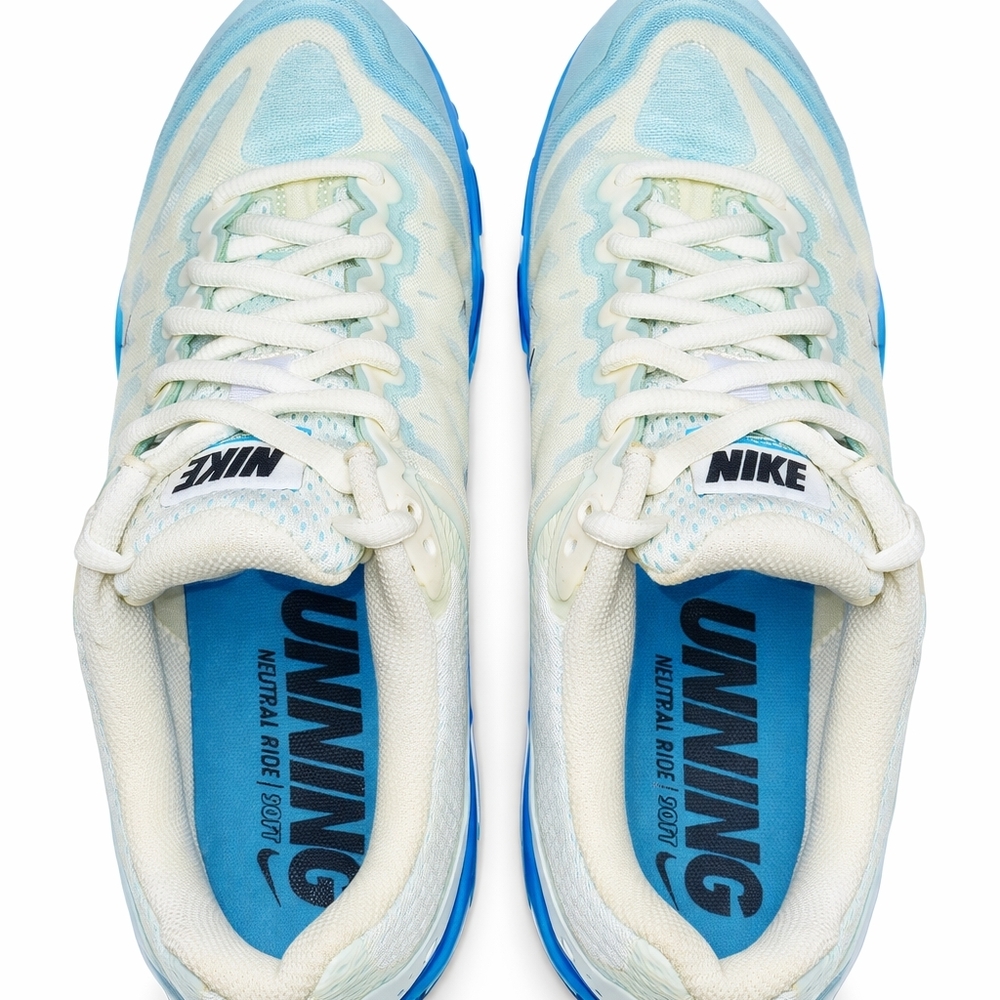 Nike White and Light Blue Athletic Sneakers